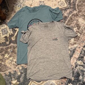 Patagonia Gray and Teal T-Shirts